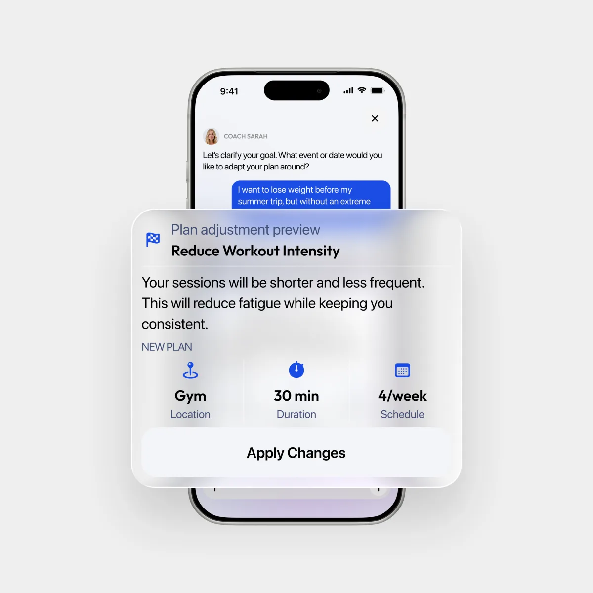AI Coach Experience — Plan changes