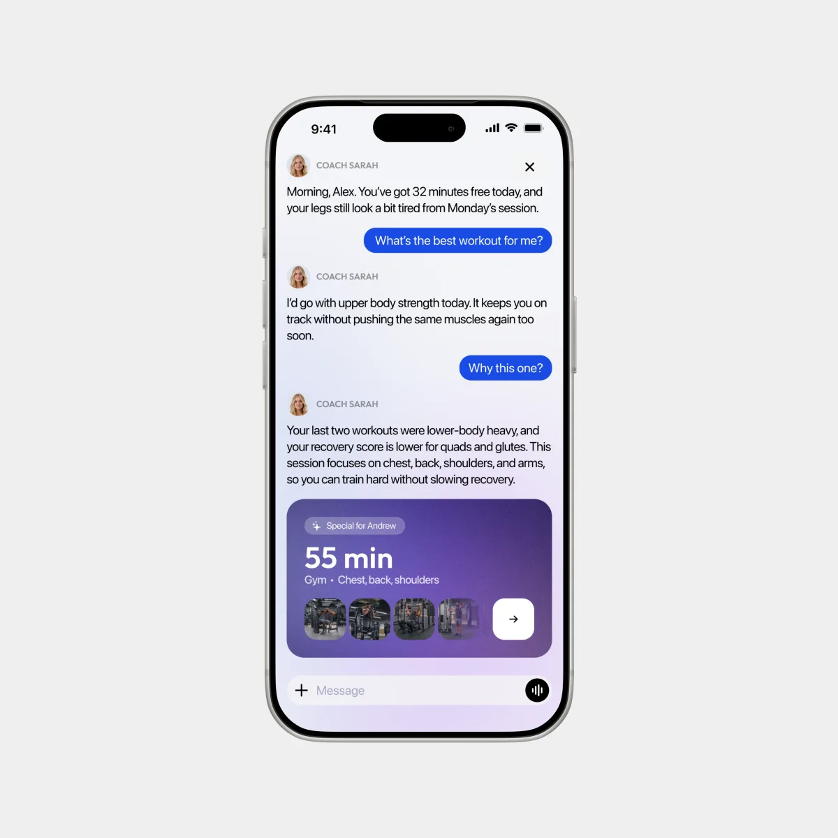 AI Coach Experience — Interaction patterns